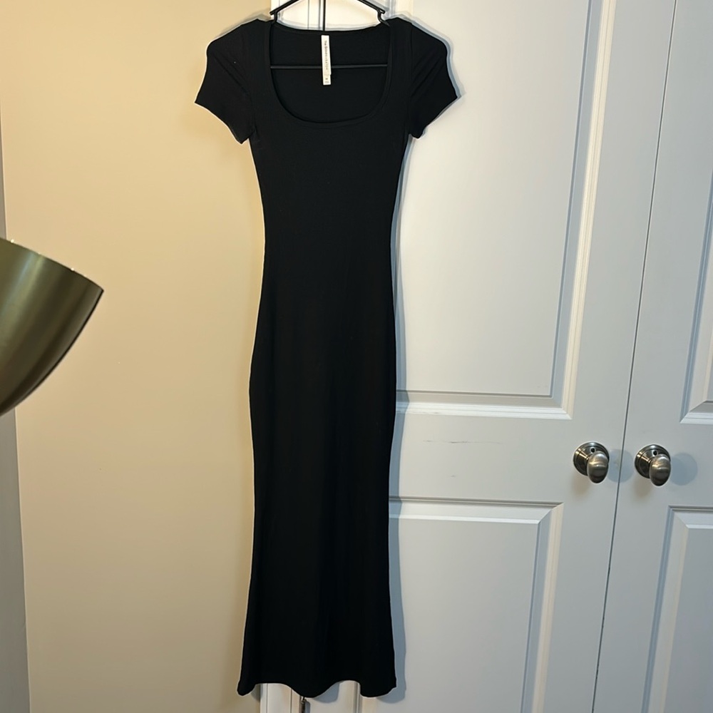 Black Babaton dress from Aritzia